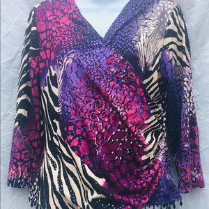 MSK Top, animal print Squenced. S/M